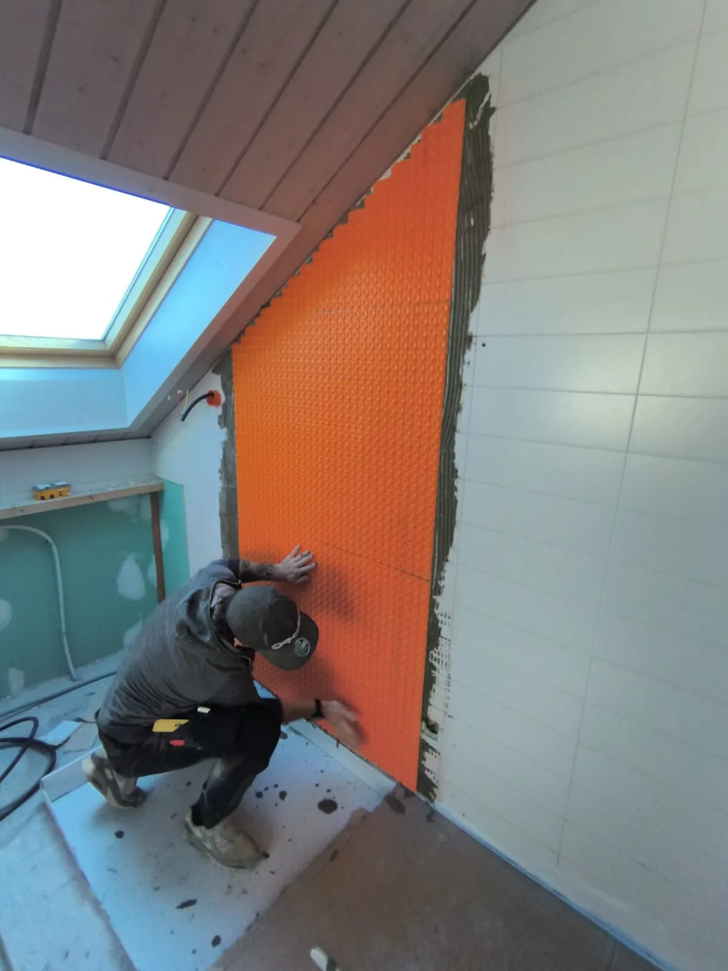 Détail du câble chauffant au sol
