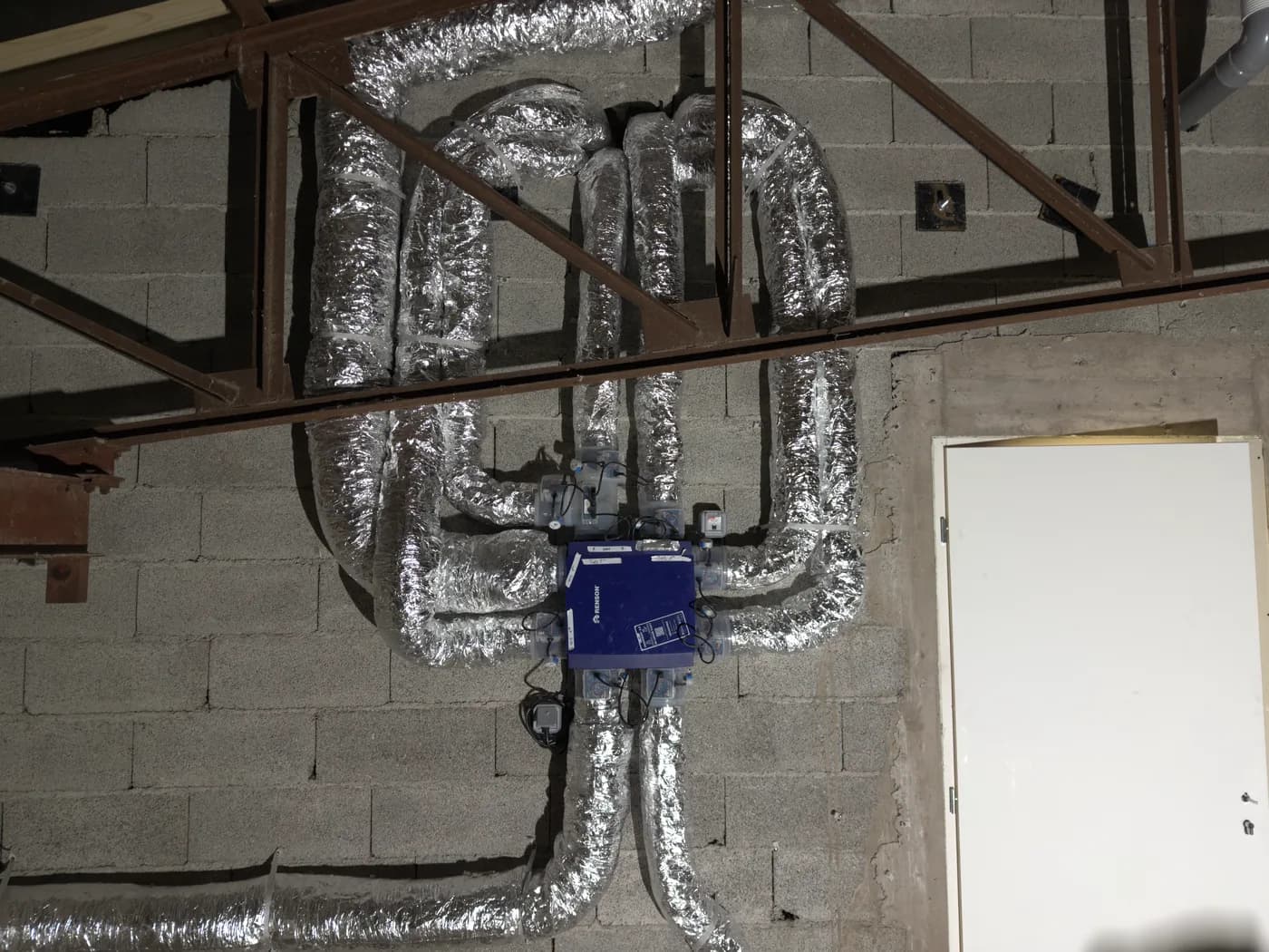 Réseau de ventilation double flux